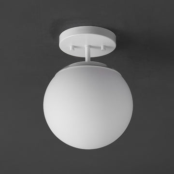 Marcel Bistro 7.75" Bohemian Farmhouse Iron/Frosted Glass LED Semi Flush Mount